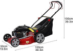 Self Propelled Gas Lawn Mower | 141cc 4-Stroke Gas Engine Lawn Mower | Walk-Behind Lawn Mover Cordless Push Lawn Mowers Tractors with 50L Grass Tank | 20L Grass Catcher, Foldable Design Red