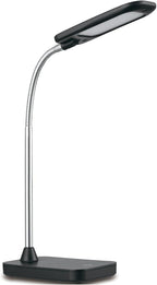 Globe LED Integrated Desk Lamp, Black, Chrome Gooseneck