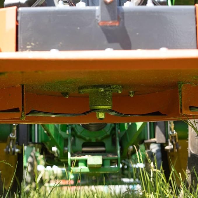 Titan Attachments 3 Point PTO Finish Mower, 48" Cutting Width, Cat 1 Hookup, Orange Finish, Rear Discharge, Pull Behind Mower for 18-30 HP Tractors, Low-Noise Cast Iron Gearbox