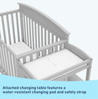 Graco Benton 5-in-1 Convertible Crib and Changer (Pebble Gray) – Crib and Changing Table Combo, Includes Water-Resistant Changing Pad, 3 Drawers, Converts to Toddler Bed, Daybed and Full-Size Bed