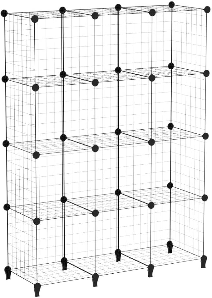 HOMIDEC Closet Organizers and Storage, 12 Storage Cubes, Wire Cube Storage DIY Room Storage Shelf for Garment Racks, Closet, Wardrobe
