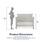 Baby Relax Miles 5-in-1 Convertible Crib for Nursery, Soft Gray