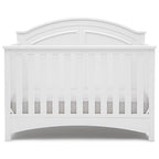 Delta Children Perry 6-in-1 Convertible Crib - Greenguard Gold Certified, Bianca White + Simmons Kids Radiant Sky Dual Sided Baby Crib Mattress and Toddler Mattress (Bundle)