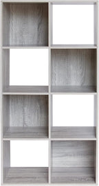 PACHIRA E-Commerce Cubby Storage Organizer, 8 Cube Unit Shelf, Closet Cabinet, DVD Rack Bookshelf File Organizer Rack in Study, each cube 28.5 cm, OAK GREY