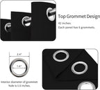 Easy-Going Blackout Curtains for Bedroom, Solid Thermal Insulated Grommet and Noise Reduction Window Drapes, Room Darkening Curtains for Living Room, 2 Panels (42x36 in, Black)