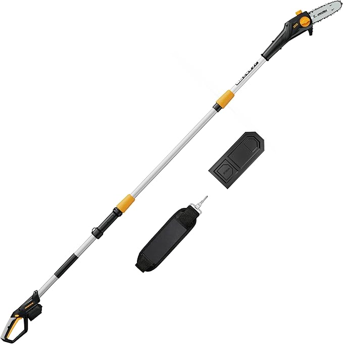 Cordless Pole Saw 8-Inch Compatible with Dewalt 20V MAX Battery, Electric Pole Saws for Tree Trimming Battery Powered, Extension Up to14.2-Feet Pole Chainsaw (Battery not Included)