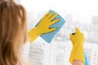 SteadMax 1 Pair Cleaning Gloves, Reusable Natural Rubber Dish Gloves, Latex Non-Slip Gloves for Kitchen, Household