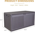 KUIKUI 130 Gallon Deck Box Waterproof, Pool Storage Box, Outside Resin Deck Box for Patio Cushions, Garden Tools and Sports Pools Equipment