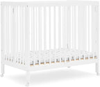 Delta Children Mia Portable Folding Mini Crib with 1.5-Inch Mattress - Greenguard Gold Certified, Bianca White