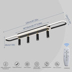 Modern LED Ceiling Light 6-Light track light Spotlight Frosted Black Geometric Ceiling Light Lighting Fixture Dimmable Remote Control Living Bedroom Kitchen Dining Room Fixture