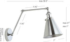 JONATHAN Y JYL7460A Rover 7" Farmhouse Industrial Adjustable Arm Metal LED Wall Sconce Rustic Bohemian 2700K LED 4W Bulb for Entryway Lobby Kitchen Bathroom Bedroom Living Room Hallway, Chrome