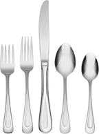 Oneida Satin Sand Dune 20-Piece 18/0 Silverware Set for 4, Flatware | sandblasted finish, dishwasher safe | includes knives, forks, and spoons | heavy duty, cutlery set for kitchen and dining