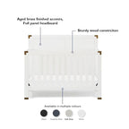 Baby Relax Miles 5-in-1 Convertible Crib, Nursery Furniture, Classic White