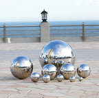 Nerien Gazing Ball, 2 Inch Stainless Steel Garden Mirror Globe, Polished Ornament Sphere, Hollow Floating Reflective Hemisphere, for Home Outdoor Pond Housewarming Swimming Decoration, Silver, 5pcs