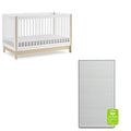 Delta Children babyGap Tate 4-in-1 Convertible Crib TrueSleep Crib and Toddler Mattress (Bundle), Bianca White/Natural