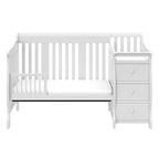Storkcraft Portofino 5-in-1 Convertible Crib and Changer (White) – Changing-Table Combo with Drawer, Converts to Toddler Bed, Daybed Full-Size Storage Drawer