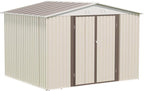 Outdoor Sheds 10FT x 8FT Outdoor Storage Metal Anti-Corrosion Utility Tool House with Lockable Door & Shutter Vents Outdoor Waterproof Garden Tool Storage Sheds with Metal Foundation
