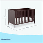Graco Theo 3-in-1 Convertible Crib (Espresso) - GREENGUARD Gold Certified, Converts to Toddler Bed & Daybed, Fits Standard Full-Size Crib Mattress, 4 Adjustable Mattress Heights