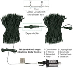 HOME LIGHTING 200 LED 66FT Christmas String Lights, St Patricks Day Fairy Lights with 8 Lighting Modes, String Mini Light Plug in for Indoor Outdoor Tree Garden Wedding Party Decoration, Green