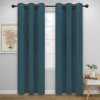 Easy-Going Blackout Curtains for Bedroom, Solid Thermal Insulated Grommet and Noise Reduction Window Drapes, Room Darkening Curtains for Living Room, 2 Panels(42x84 in, Bluestone)