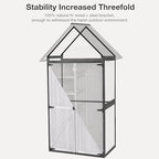 Outdoor Storage Shed with Floor and Waterproof Roof - Metal Framed Tool Cabinet with Adjustable Shelves - Double Lockable Doors for Backyard, Garden, Patio (Off-White)