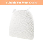 Plush Chair Cushion, Oval Chair Cushion Pad,Ultra Soft Nonslip Seat Pad,Comfortable Chair Cushion Cover,2PCS Memory Foam Chair Seat Cushion for Home Office Kitchen Dining Chairs White