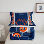 Feelyou Basketball Bedding Set Twin Size Gaming Sports Comforter Set for Kids Boys Girls Decor Ball Games Comforter Basketball Sports Duvet Set Bedroom Quilt Set