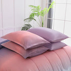 7 Pieces Comforter Set Full/Queen Size - Gradient Pink and Purple All Season Teens Rainbow Comforter Bedding Set, Ultra Soft Fluffy Microfiber Bed in a Bag for Kids