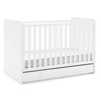 Delta Children babyGap Graham 4-in-1 Convertible Crib with Storage Drawer + Brannan Bear Bookcase with Bins + Brannan Bear Wall Shelf with 4 Hooks, Bianca White (Bundle)