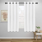 Easy-Going Blackout Curtains for Bedroom, Solid Thermal Insulated Grommet and Noise Reduction Window Drapes, Room Darkening Curtains for Living Room, 2 Panels (52x63 in,White)