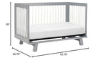Babyletto Hudson 3-in-1 Convertible Crib with Toddler Bed Conversion Kit in Grey and White, Greenguard Gold Certified