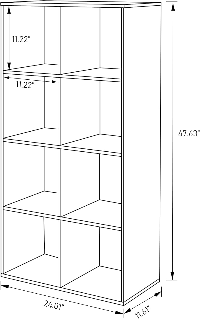 PACHIRA E-Commerce US 8 Cube Storage Organizer, Unit Shelf, Wooden Closet Cabinet, Bookshelf Rack in Study, each cube11.22, DARK BROWN