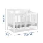 Delta Children Brooks 6-in-1 Convertible Crib, Bianca White + Simmons Kids Quiet Nights Breathable Crib Mattress with Removable/Machine Washable Cover (Bundle)