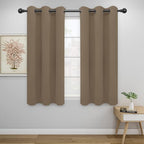 Easy-Going Blackout Curtains for Bedroom, Solid Thermal Insulated Grommet and Noise Reduction Window Drapes, Room Darkening Curtains for Living Room, 2 Panels (42x54 in, Camel)