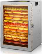 Food-Dehydrator Machine 12 Stainless Steel Trays, Meat Dehydrator for Jerky 10.9ft², 800W Dryer for Herbs, 190ºF Temperature Control,24H Timer,Powerful Drying Capacity for Fruits,Yogurt