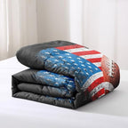 American Football Comforter Set for Boys Teens,Kids Sports Bedding Set Full Size,USA Flag Football Printed Bedroom Sets with 2 Matching Pillow Shams