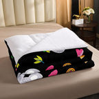 Erosebridal Koala Comforter Set, Kids Rainbow Bedding Set Queen Size Flower Love Heart Duvet Sets for Girls Boys Children Cute Animal Cartoon Down Comforter 3 Pieces with 2 Pillow Cases, Black