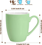 Urbanstrive 16 oz Large Coffee Mug with Handle Tea Cup Novelty Coffee Cup for Men Women Office Work, Mint Green