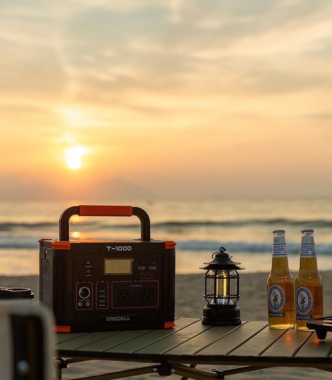 Portable Power Station 1000W (Peak 2000W), GRECELL 999Wh Solar Generator with 60W USB-C PD Output, 110V Pure Sine Wave AC Outlet Backup Lithium Battery for Outdoors Camping Travel Hunting Home