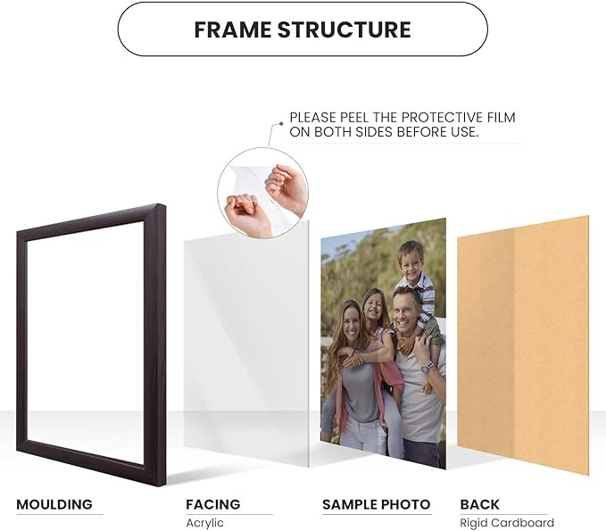 Craig Frames 16x36 Light Walnut Brown Poster Frame for Posters and Photos | Lightweight shatter resistant acrylic facing with a rigid backing board, made in the USA