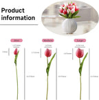 Buart Artificial Tulip in Bulk for Home Kitchen Wedding Bridal Bouquet,Fake Flowers for Valentine's Day Mother's Day Easter Table Centerpieces Decorations(Large Size,Multi Pink,Real-Touch,12pcs)