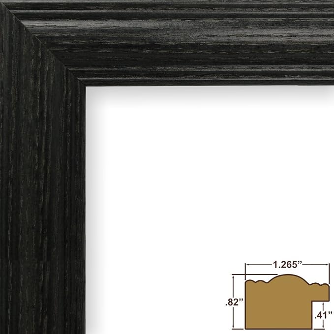 Craig Frames 5x7 Black Picture Frame, Wall Decor for Art and Photos | Ready to hang with a protective glass front, made in the USA for a gallery display