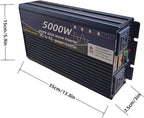 5000W Power Inverter 48V DC to 110V AC Converter with LED Display Dual AC Outlets Dual Fans Radiating for RV, Camp, Boat and Home Emergency Portable Pure Sine Wave Inverter (LED Screen, 5000W 48V)