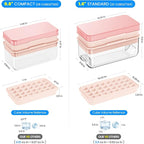 1.0" Ice Cube Trays for Freezer, PHINOX Ice Tray, 2-Tier(32Cubes/Tier) Pink