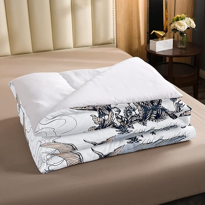 Erosebridal Kids Dinosaur Comforter Set, Dino Palm Tree Bedding Set Full Size for Boys Teens Adult Bedroom, Ancient Animal Duvet Sets Mountain Tropical Botanical Quilted Duvet with 2 Pillow Cases