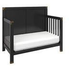 Baby Relax Miles 5-in-1 Convertible Crib, Solid Pine Wood, Black