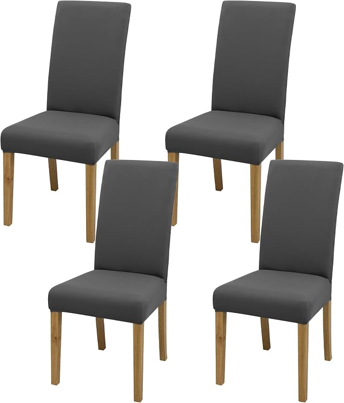 Dining Chair Covers, Stretch Seat Covers, Washable Furniture Protector | 4 Pack, Washable, Stretch Fit, Soft, Non Slip, Dining Chair Covers, Seat Protector, Furniture Cover,Easy Clean