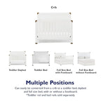 Baby Relax Miles 5-in-1 Convertible Crib, Nursery Furniture, Classic White