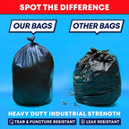 Veska 65 Gallon Trash Bags Heavy Duty | 120 Count | 64 Gallon Trash Bags for Toter - Large Garbage Bag 70 Gallon