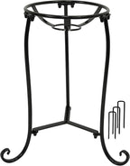 16" Tall Gazing Ball Stand for 10-12 inch Balls, Black Metal Gazing Globe Display Holder Stands for Outdoor Garden Clearance, 9" L x 9" W x 16" H